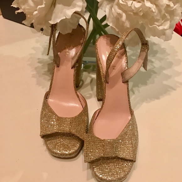 Kate spade gold Briana plat form heels sIze 7 - Picture 2 of 8
